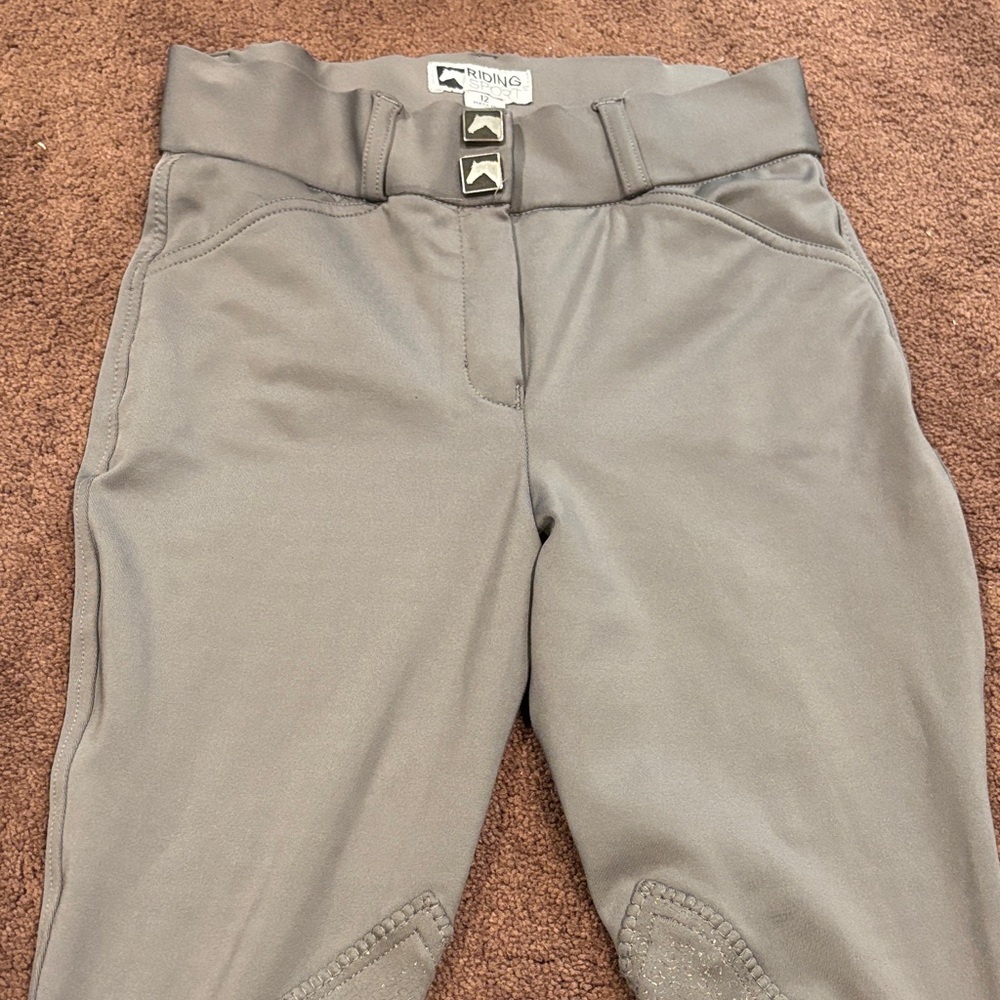 Girls Gray Riding Breeches